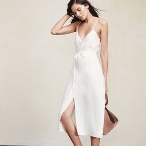 Reformation Charlotte Linen Wrap Dress